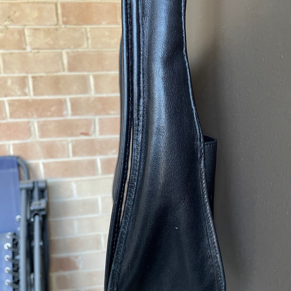 Coach Black Leather Shoulder Bag with Gold Accents - Picture 8 of 15